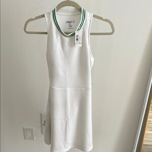 johnnie-O White Sheath Mini Dress with Halter Neckline